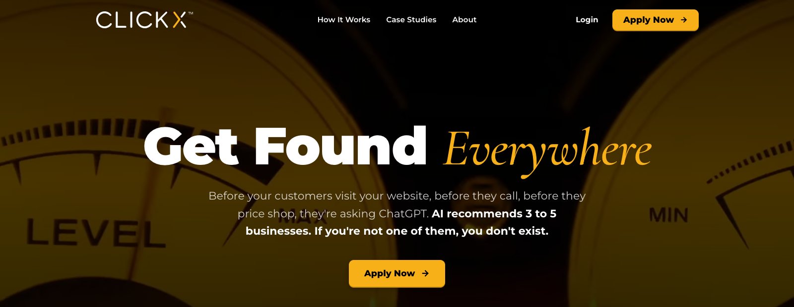 Clickx homepage