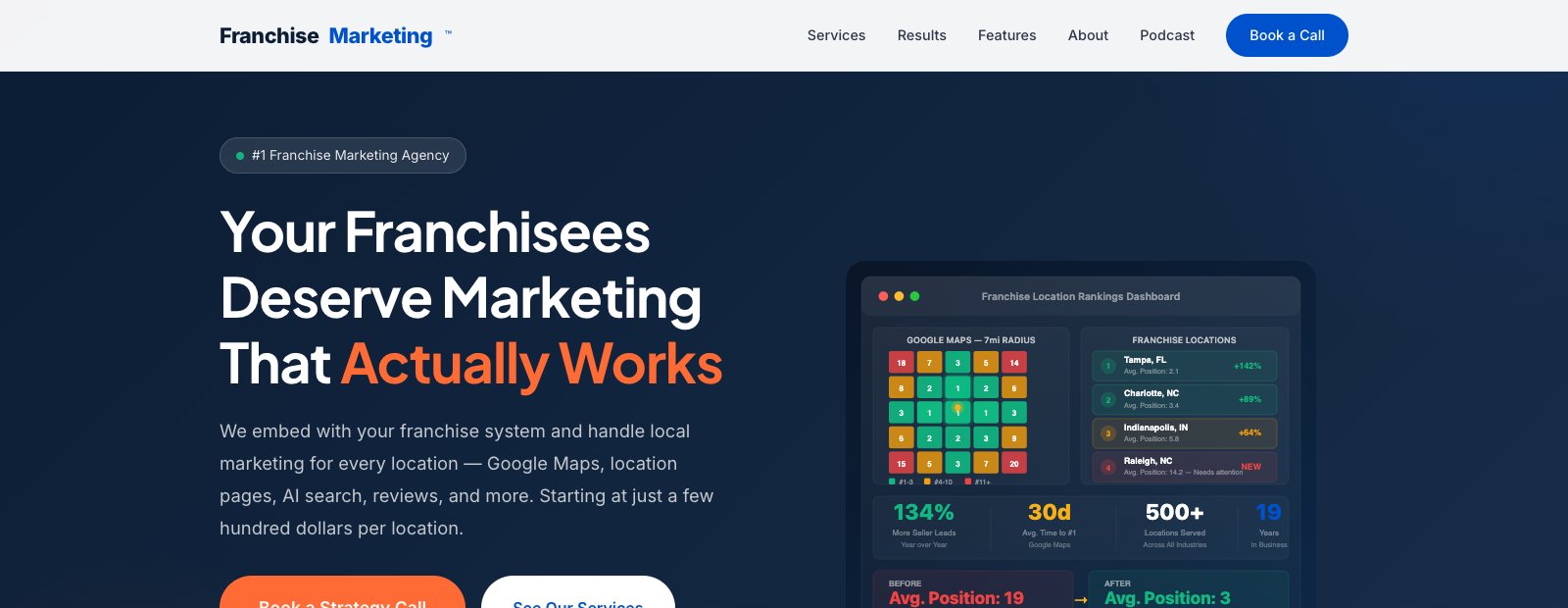 Franchise Marketing homepage